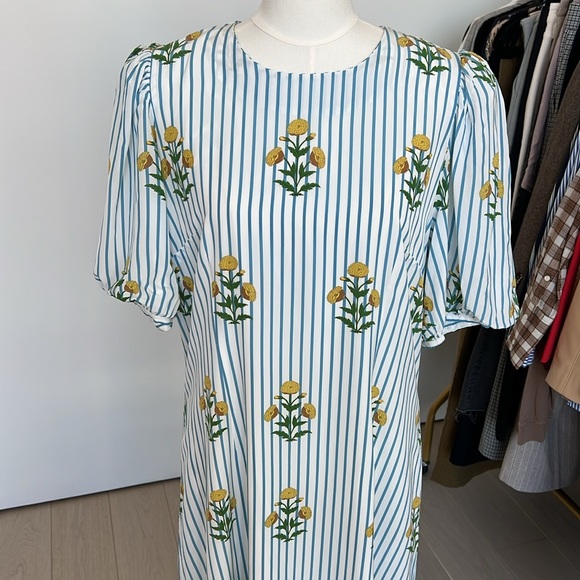 RHODE Wanda Dress Size XL Striped Floral Print Shopbop Exclusive Spring Summer - Picture 3 of 16